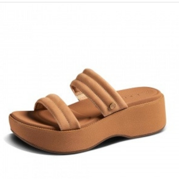 Reef Lofty Luxe Hi Platform Slide Sandals- Natural - Picture 3 of 9